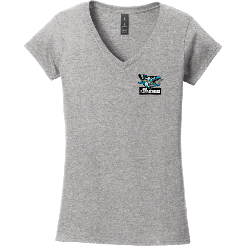 Boca Barracudas Softstyle Ladies Fit V-Neck T-Shirt